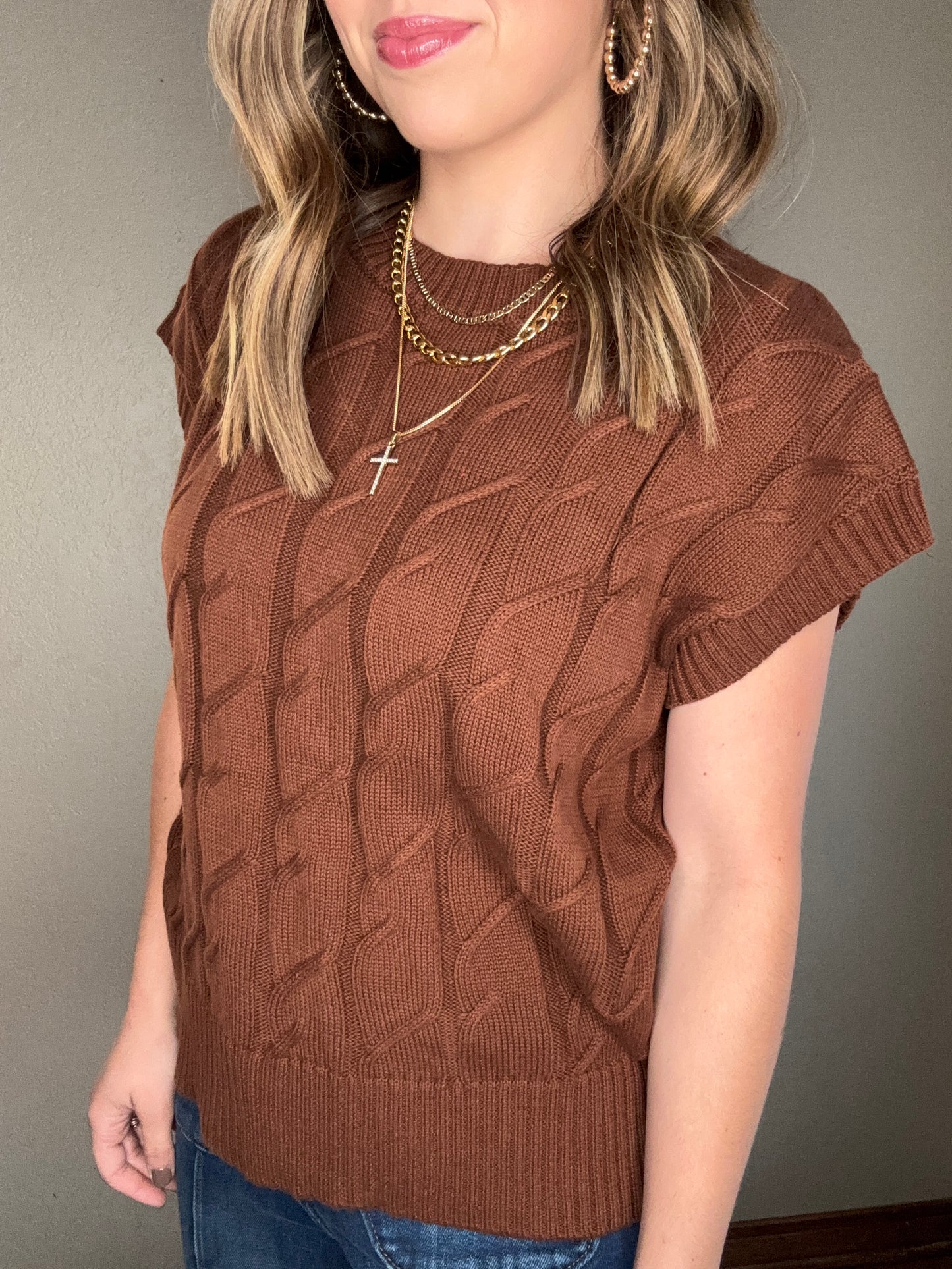 Dark Brown Textured Top