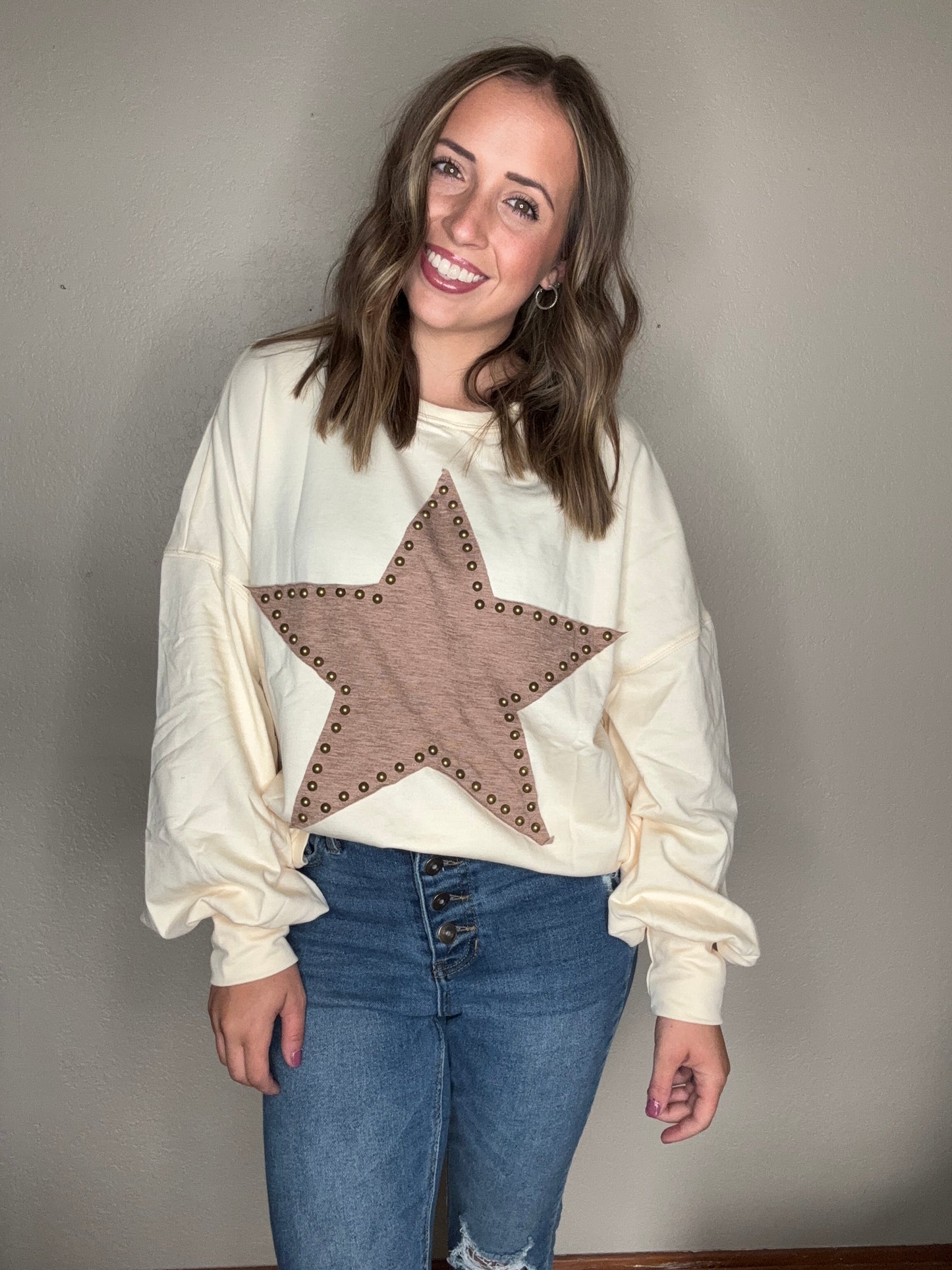 Rhinestoned Star Long Sleeve