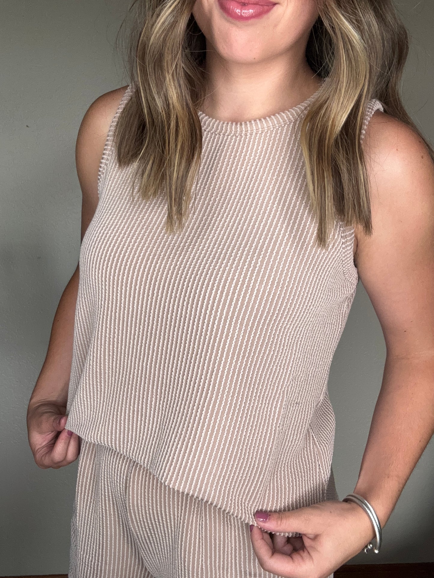 Tan Corded Short Set