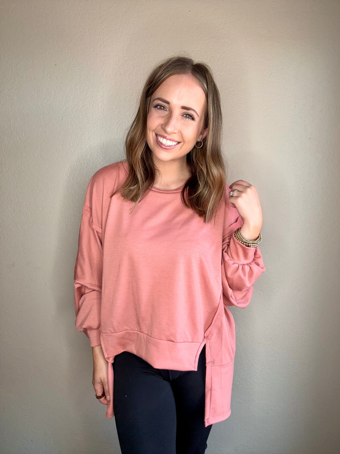 Pink Terracotta Long Sleeve Top