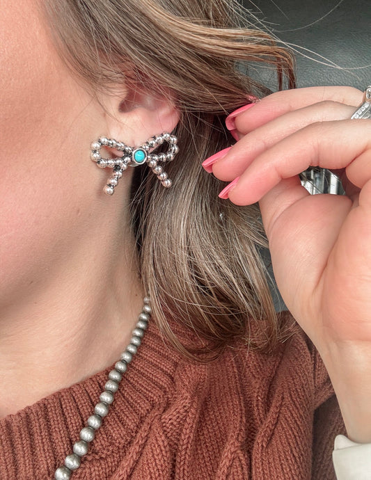Turquoise Bow Earrings
