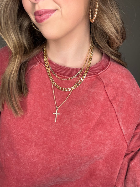 Layered Cross Necklace